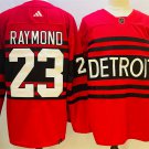 Men's Detroit Red Wings #23 Lucas Raymond Red 2022-23 Reverse Retro Stitched Jersey