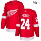 Men's Detroit Red Wings #24 Bob Probert Red Home Authentic Stitched Hockey Jersey