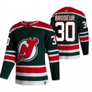 New Jersey Devils #30 Martin Brodeur Green Men's 2020-21 Reverse Retro Alternate Hockey Jersey