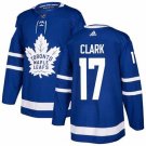 Men's Maple Leafs #17 Wendel Clark Blue Home Authentic Stitched Hockey Jersey