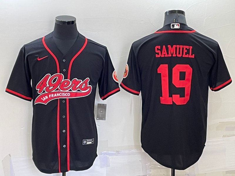 Men's San Francisco 49ers #19 Deebo Samuel Black Stitched Baseball Jersey