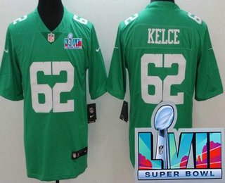 Limited Men's Jason Kelce Green Jersey - #62 Football Philadelphia Eagles  100th Season Rush Vapor Untouchable Size 40/M