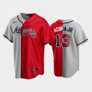 Atlanta Braves #13 Ronald Acuna Jr Navy Red Spilt Cool Base Stitched  Baseball Jersey in 2023