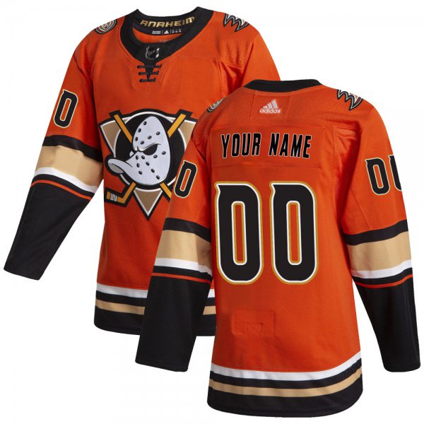 Custom Anaheim Ducks Any Name Orange Alternate Authentic Stitched Hockey Jersey