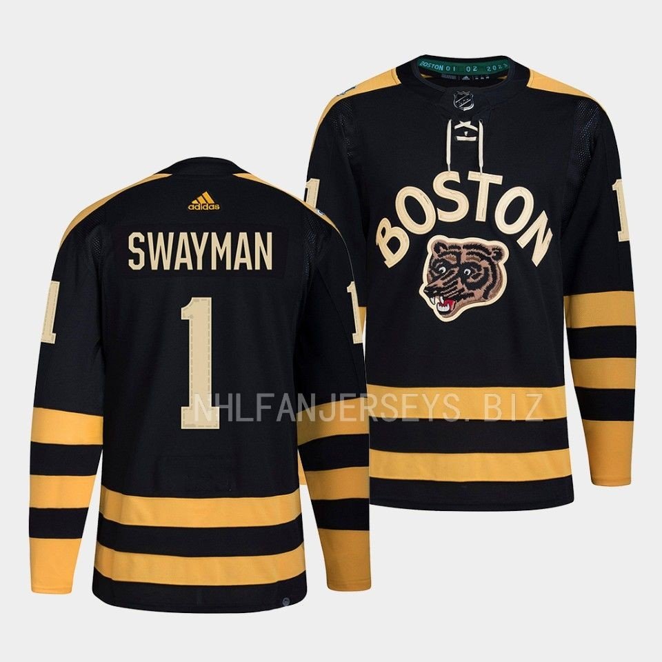 Boston Bruins #1 Jeremy Swayman Black 2023 Winter Classic Authentic