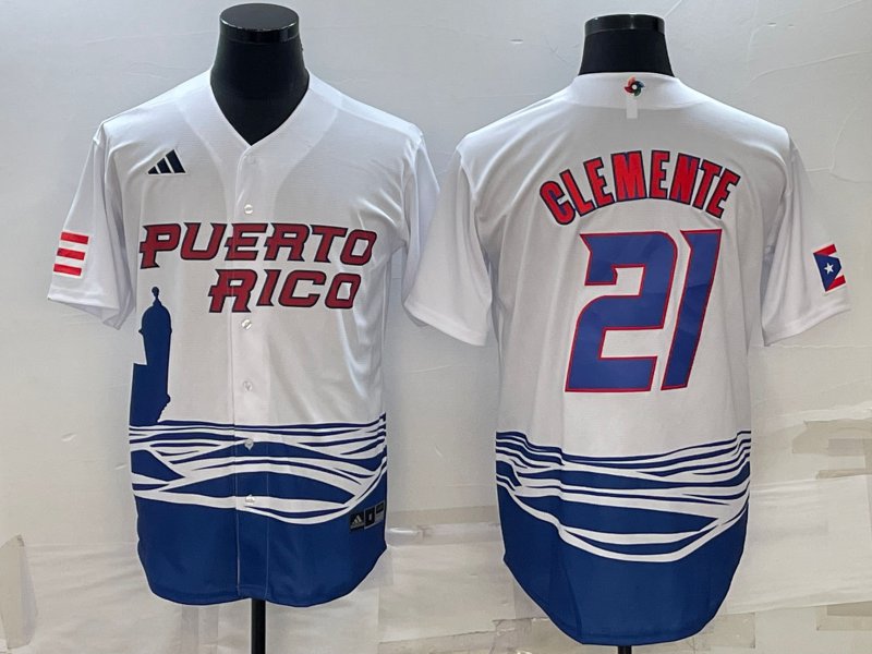 World baseball classic sold Roberto Clemente Puerto Rico Jersey