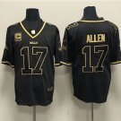 Men's Buffalo Bills #17 Josh Allen Black Gold With 4-star C Patch Limited Stitched Jersey