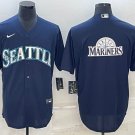 Men's Seattle Mariners Navy Team Big Logo Stitched Baseball  jersey
