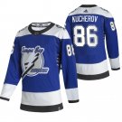 Men's Tampa Bay Lightning #86 Nikita Kucherov Blue 2020-21 Reverse Retro Alternate Hockey Jersey