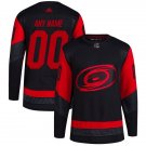 Men's Carolina Hurricanes Custom Your Name And Number Black Red Stitched Jersey