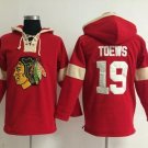 Men's Chicago Blackhawks #19 Jonathan Toews Red Pullover Hockey Hoodie Jersey