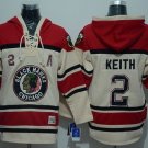 Men's Chicago Blackhawks #2 Duncan Keith Cream Sawyer Hooded Sweatshirt Stitched Jersey