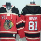 Men's Chicago Blackhawks #81 Marian Hossa Red Sawyer Hooded Sweatshirt Stitched Jersey