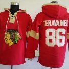 Men's Chicago Blackhawks #86 Teuvo Teravainen Red Pullover Hoodie Stitched Jersey
