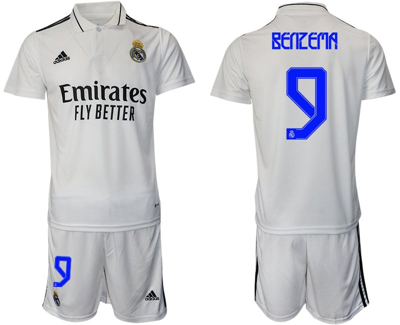 Real Madrid Jersey Custom BENZEMA #9 Soccer Jersey Home 2022/23