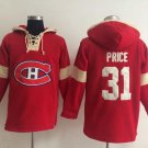 Men's Montreal Canadiens #31 Carey Price Red Pullover Hoodie Jersey