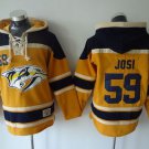 Men's Nashville Predators #59 Roman Josi Yellow Sawyer Hooded Sweatshirt Stitched Hoodie Jersey