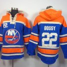 Men's New York Islanders #22 Mike Bossy Baby Blue Sawyer Hooded Sweatshirt Stitched Hoodie Jersey