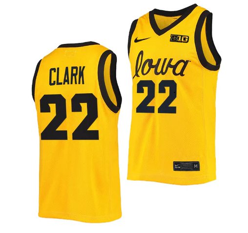 Men's Iowa Hawkeyes #22 Caitlin Clark Yellow College Stitched ...