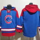 Men's Chicago Cubs Blank Royal/Red Ageless Must-Have Lace-Up Pullover Hoodie