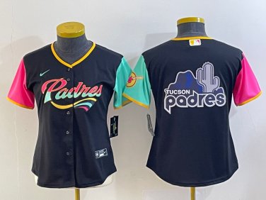 Youth San Diego Padres Black Team Big Logo City Connect Stitched