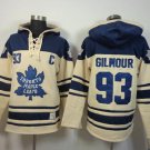 Maple Leafs #93 Doug Gilmour Cream Sawyer Hooded Sweatshirt Stitched Hoodie Jersey