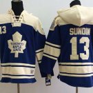 Maple Leafs #13 Mats Sundin Blue Sawyer Hooded Sweatshirt Stitched Jersey