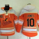 Men's Baltimore Orioles #10 Adam Jones Orange Sawyer Hooded Sweatshirt Baseball Hoodie