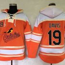 Men's Baltimore Orioles #19 Chris Davis Orange Sawyer Hooded Sweatshirt Baseball Hoodie
