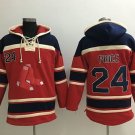 Men's Boston Red Sox #24 David Price Red Sawyer Hooded Sweatshirt Baseball Hoodie