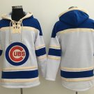 Men's Chicago Cubs Blank White Sawyer Hooded Sweatshirt Baseball Hoodie Jersey