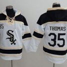 Men's Chicago White sox #35 Frank Thomas White Sawyer Hooded Sweatshirt Baseball Hoodie Jersey