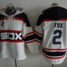 Men's Chicago White sox #2 Nellie Fox White Sawyer Hooded Sweatshirt Alternate Home Baseball Hoodie