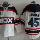 Men's Chicago White sox #45 Michael Jordan White Sawyer Hooded Sweatshirt Alternate Home Hoodie