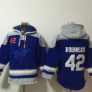Men's Los Angeles Dodgers #42 Jackie Robinson Blue Ageless Must-Have Lace-Up Pullover Hoodie