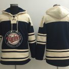 Men's Minnesota Twins Blank Navy Blue Sawyer Hooded Sweatshirt Baseball Hoodie