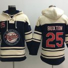 Men's Minnesota Twins #25 Byron Buxton Navy Blue Sawyer Hooded Sweatshirt Baseball Hoodie