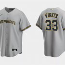 Milwaukee Brewers #33 Jesse Winker Grey Cool Base Stitched Baseball Jersey