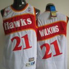Men's Atlanta Hawks #21 Dominique Wilkins White Stitched Throwback Jersey