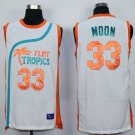 Flint Tropics #33 Jackie Moon White Semi-Pro Movie Stitched Basketball Jersey