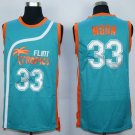Flint Tropics #33 Jackie Moon Teal Semi-Pro Movie Stitched Basketball Jersey