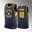 Indiana Pacers #10 Kendall Brown Navy Icon Edition 75th Anniversary Stitched Basketball Jersey