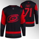 Men's Carolina Hurricanes #71 Jesper Fast Black Red Stadium Series Breakaway Stitched Hockey Jersey