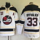 Men's Winnipeg Jets #33 Dustin Byfuglien White Sawyer Hooded Sweatshirt Stitched Hoodie Jersey