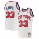 New Yok Knicks #33 Patrick Ewing White Mitchell & Ness 1985-86 Hardwood Classics Swingman Jersey