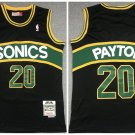 Men's Oklahoma City Thunder #20 Gary Payton Black 1994-95 Throwback SuperSonics Stitched Jersey