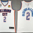 Oklahoma City Thunder #2 Shai Gilgeous-Alexander White With NO.6 Patch Stitched Basketball Jersey