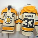 Men's Boston Bruins #33 Zdeno Chara Cream Sawyer Hooded Sweatshirt Stitched Hoodie Jersey