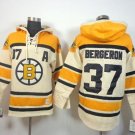 Men's Boston Bruins #37 Patrice Bergeron Cream Sawyer Hooded Sweatshirt Stitched Hoodie Jersey