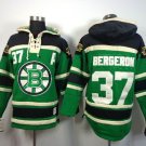 Men's Boston Bruins #37 Patrice Bergeron Green St. Patrick's Day McNary Lace Hoodie Stitched Jersey
